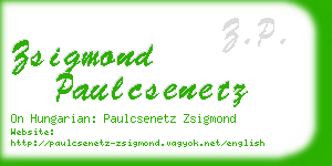 zsigmond paulcsenetz business card
